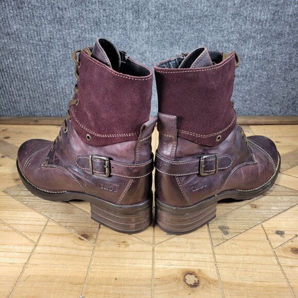Taos Crave Merlot Leather & Suede Boots, Women’s Size 41 (10-10.5) Zipper - Picture 8 of 13